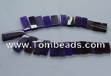 CTD2609 Top drilled 14*27mm - 16*42mm rectangle agate beads