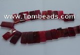 CTD2610 Top drilled 14*27mm - 16*42mm rectangle agate beads