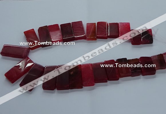 CTD2610 Top drilled 14*27mm - 16*42mm rectangle agate beads