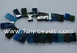 CTD2611 Top drilled 14*27mm - 16*42mm rectangle agate beads