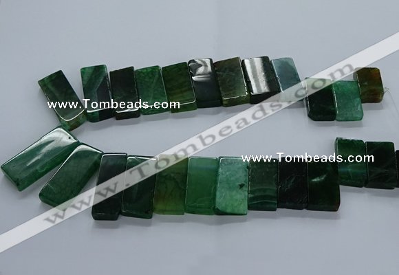 CTD2612 Top drilled 14*27mm - 16*42mm rectangle agate beads