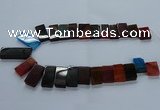 CTD2614 Top drilled 14*27mm - 16*42mm rectangle agate beads