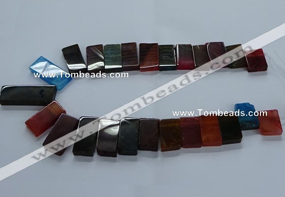 CTD2614 Top drilled 14*27mm - 16*42mm rectangle agate beads