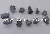 CTD2616 Top drilled 15*25mm - 25*35mm nuggets plated druzy quartz beads