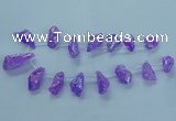 CTD2623 Top drilled 10*25mm - 20*45mm nuggets plated druzy quartz beads