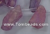 CTD2624 Top drilled 10*25mm - 20*45mm nuggets plated druzy quartz beads