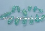 CTD2625 Top drilled 10*25mm - 20*45mm nuggets plated druzy quartz beads