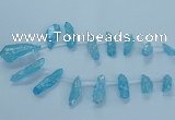 CTD2626 Top drilled 10*25mm - 20*45mm nuggets plated druzy quartz beads