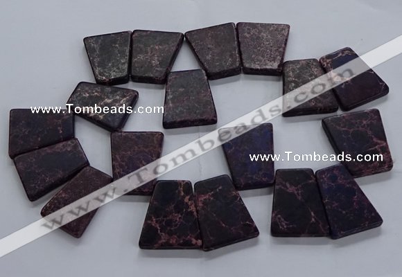 CTD2652 Top drilled 25*35mm - 30*40mm trapezoid sea sediment jasper beads