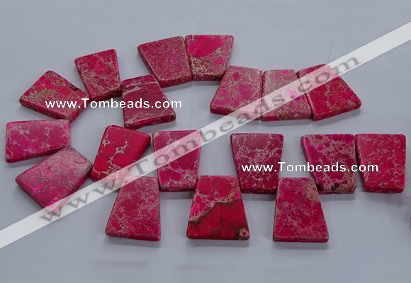 CTD2653 Top drilled 25*35mm - 30*40mm trapezoid sea sediment jasper beads