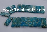 CTD2661 Top drilled 18*45mm - 20*48mm rectangle sea sediment jasper beads