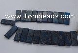 CTD2663 Top drilled 18*45mm - 20*48mm rectangle sea sediment jasper beads