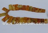 CTD2665 Top drilled 14*27mm - 16*42mm rectangle agate jasper beads