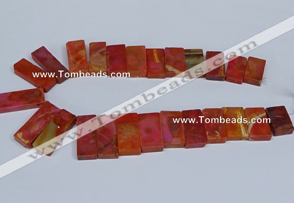 CTD2666 Top drilled 14*27mm - 16*42mm rectangle agate jasper beads