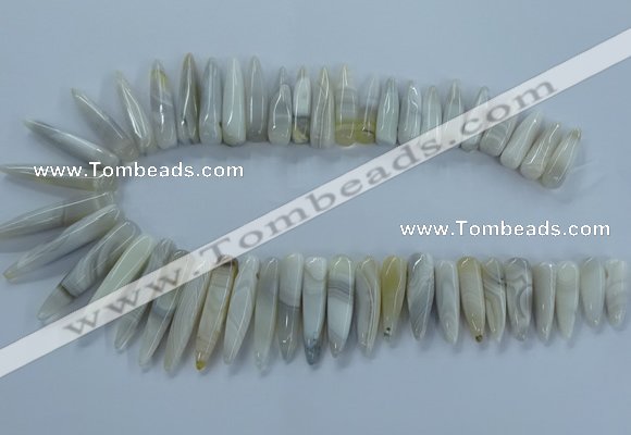 CTD2681 Top drilled 8*25mm - 10*50mm bullet agate beads wholesale