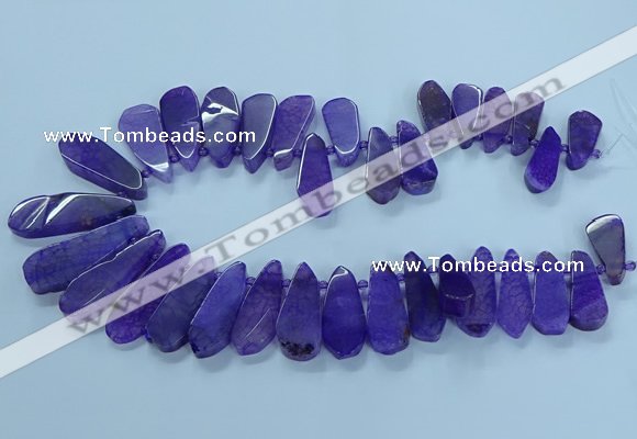 CTD2701 15.5 inches 10*25mm - 18*50mm freeform agate beads