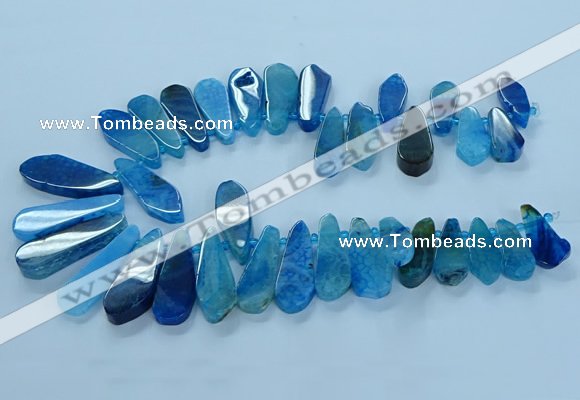 CTD2703 15.5 inches 10*25mm - 18*50mm freeform agate beads