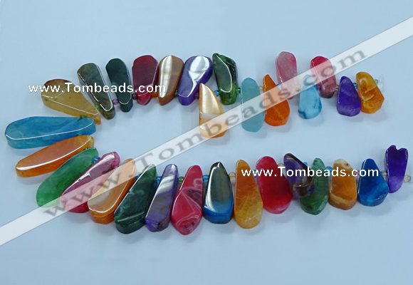 CTD2705 15.5 inches 10*25mm - 18*50mm freeform agate beads