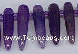 CTD2725 Top drilled 8*35mm bullet agate gemstone beads wholesale