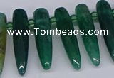 CTD2728 Top drilled 8*35mm bullet agate gemstone beads wholesale