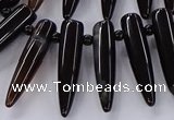 CTD2729 Top drilled 8*35mm bullet agate gemstone beads wholesale