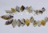 CTD2735 Top drilled 15*30mm - 25*50mm marquise montana agate beads