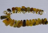 CTD2740 Top drilled 15*35mm - 18*40mm freeform agate beads