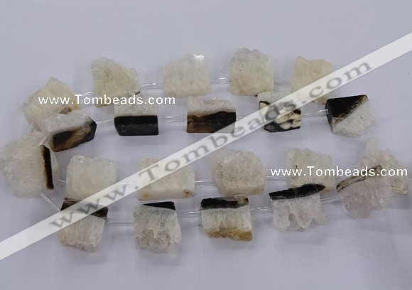 CTD2762 Top drilled 22*25mm - 25*35mm freeform druzy agate beads