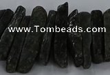 CTD2765 Top drilled 6*20mm - 8*55mm sticks green kyanite beads