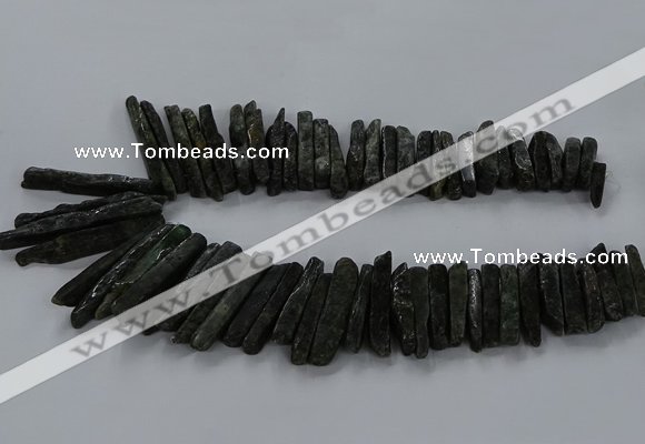 CTD2765 Top drilled 6*20mm - 8*55mm sticks green kyanite beads