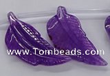 CTD2773 Top drilled 20*45mm - 25*55mm carved leaf agate beads