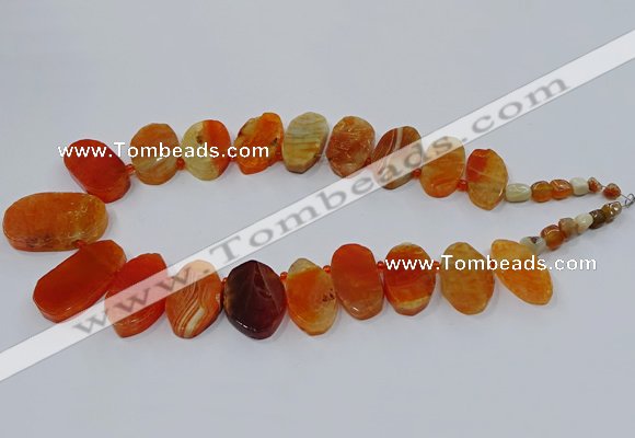 CTD2781 Top drilled 15*25mm - 25*40mm oval agate gemstone beads