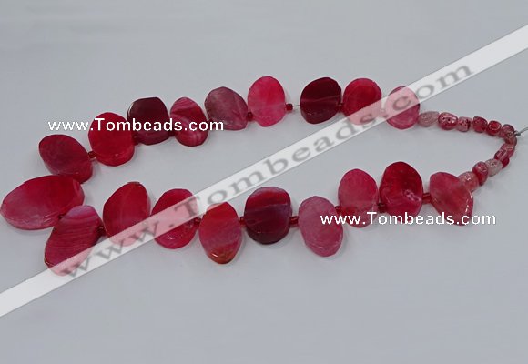 CTD2783 Top drilled 15*25mm - 25*40mm oval agate gemstone beads