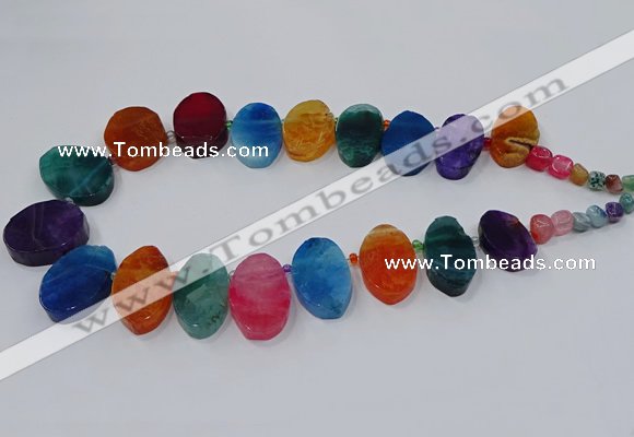 CTD2786 Top drilled 15*25mm - 25*40mm oval agate gemstone beads