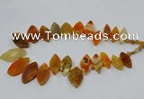 CTD2789 Top drilled 15*30mm - 25*45mm marquise agate gemstone beads