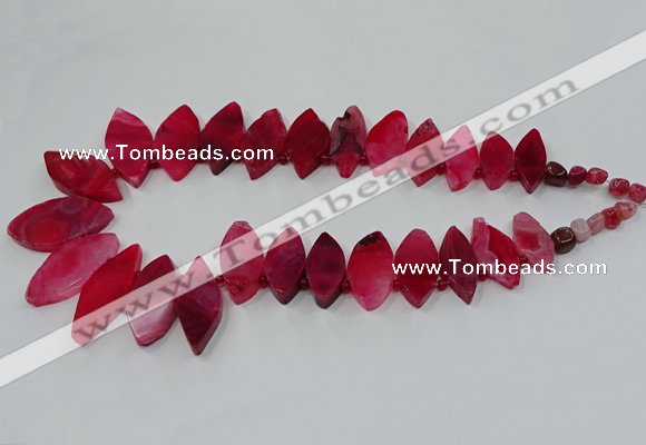 CTD2791 Top drilled 15*30mm - 25*45mm marquise agate gemstone beads