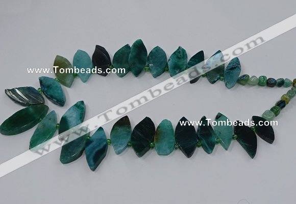 CTD2793 Top drilled 15*30mm - 25*45mm marquise agate gemstone beads