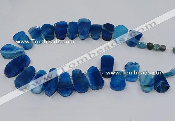 CTD2807 Top drilled 15*30mm - 20*40mm freeform agate gemstone beads