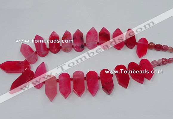 CTD2813 Top drilled 15*30mm - 15*45mm sticks agate gemstone beads