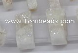 CTD2840 Top drilled 15*20mm - 18*40mm freeform plated druzy agate beads