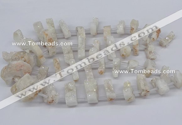 CTD2840 Top drilled 15*20mm - 18*40mm freeform plated druzy agate beads