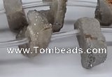 CTD2841 Top drilled 15*20mm - 18*40mm freeform plated druzy agate beads