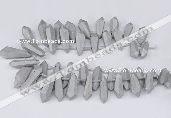 CTD2852 Top drilled 10*20mm - 15*50mm sticks plated quartz beads