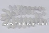 CTD2860 Top drilled 15*20mm - 22*50mm sticks plated quartz beads