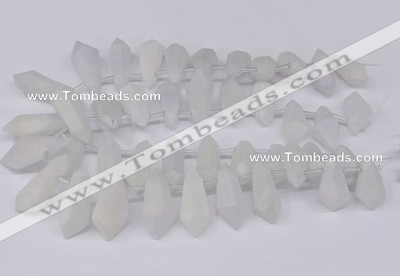 CTD2860 Top drilled 15*20mm - 22*50mm sticks plated quartz beads