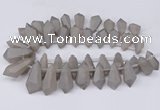 CTD2861 Top drilled 15*20mm - 22*50mm sticks plated quartz beads