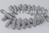 CTD2862 Top drilled 15*20mm - 22*50mm sticks plated quartz beads