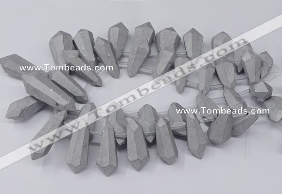 CTD2862 Top drilled 15*20mm - 22*50mm sticks plated quartz beads