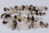 CTD2870 Top drilled 12*25mm - 18*45mm sticks Montana agate beads