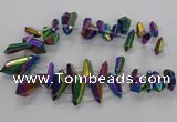 CTD2876 Top drilled 10*20mm - 15*50mm sticks plated quartz beads